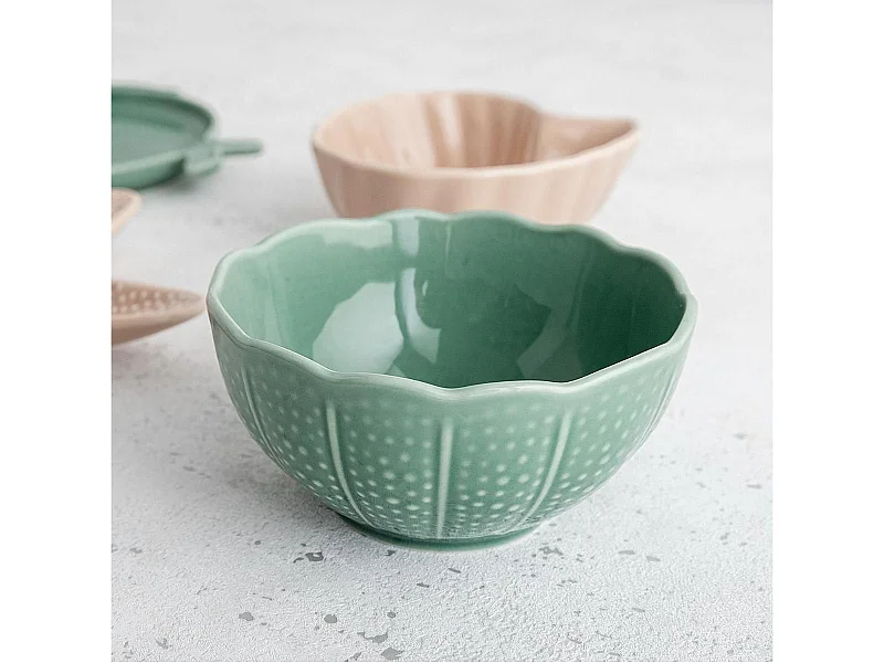 Pack de 6 cuencos Aura Stela Bidasoa porcelana verde Ø12x5 cm