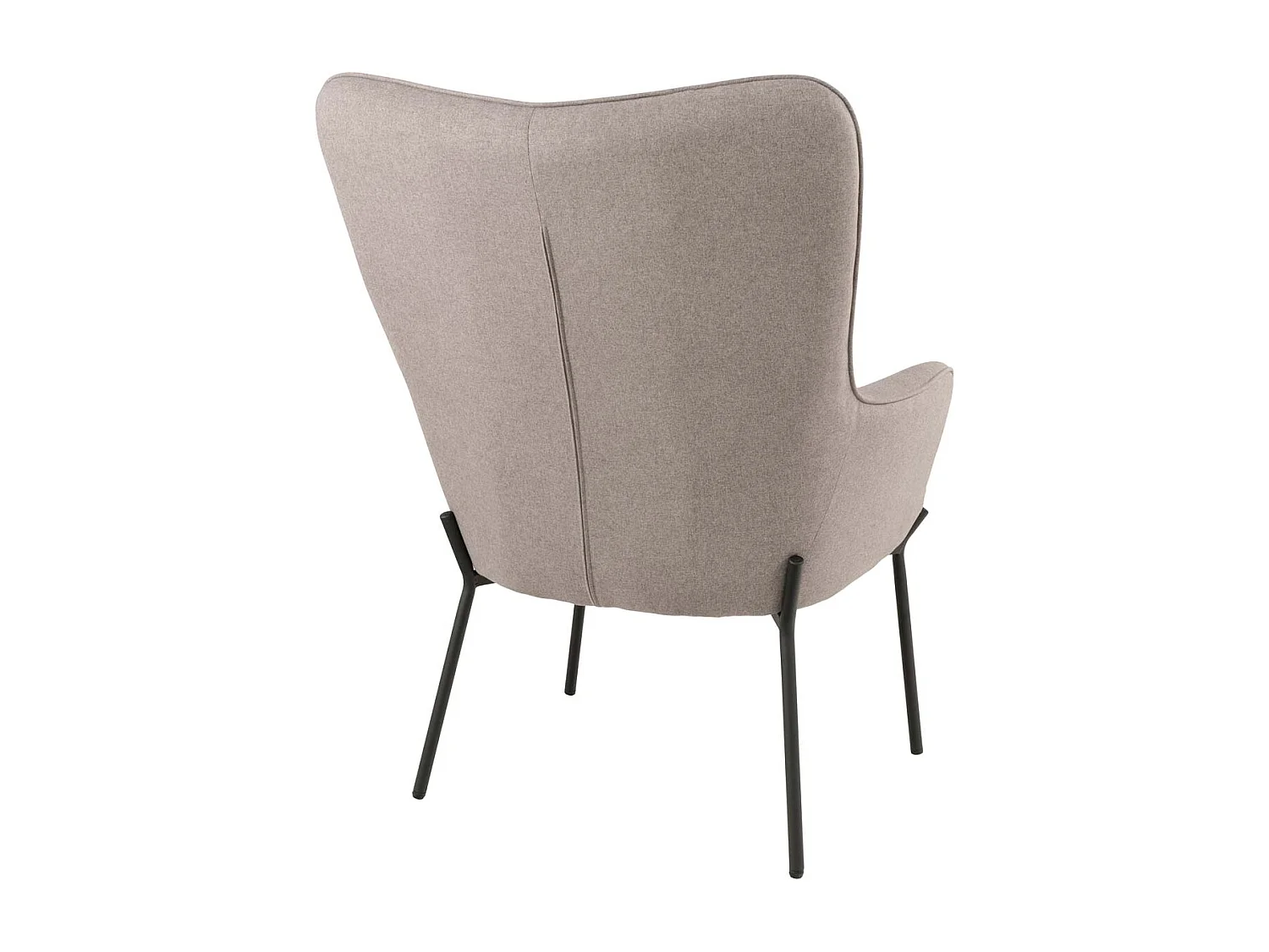 Sillón tapizado GLASGOW – Tela beige y base de metal negro