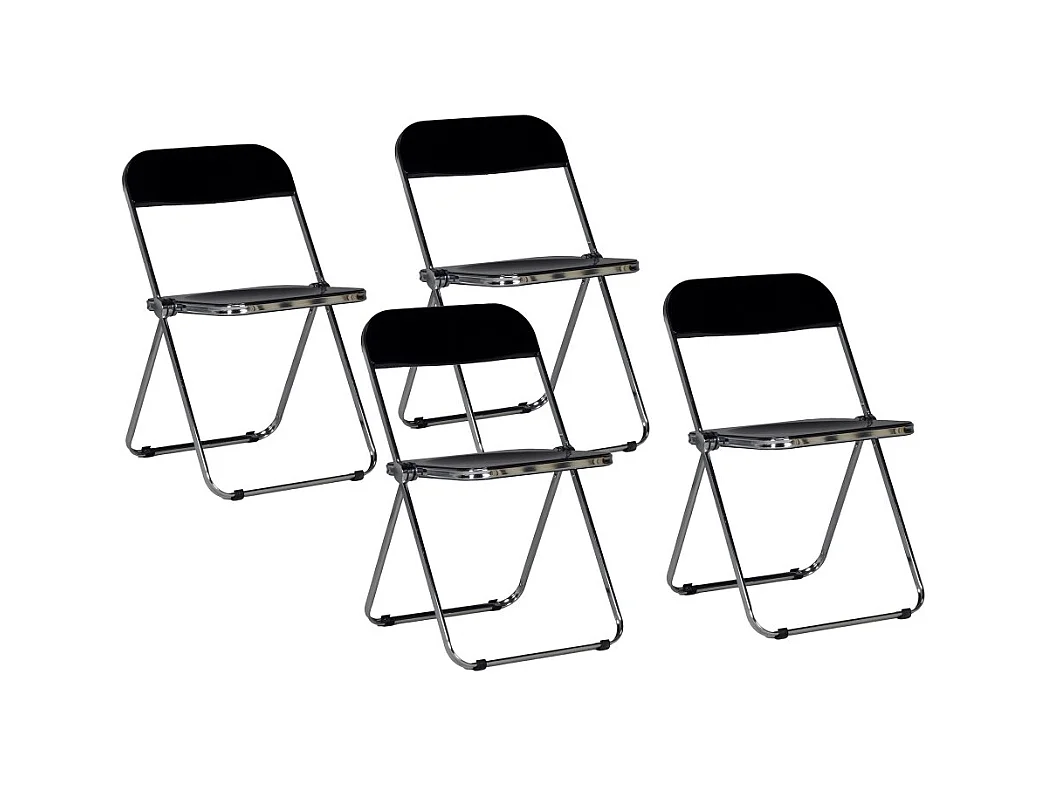 Lot de 4 chaises pliantes de salle à manger EVA / Noir