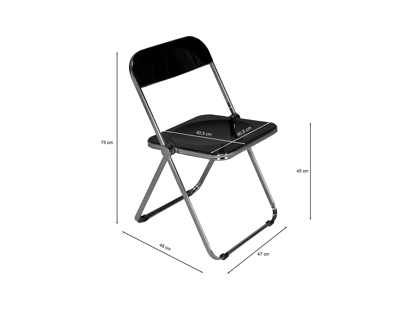 Lot de 4 chaises pliantes de salle à manger EVA / Noir