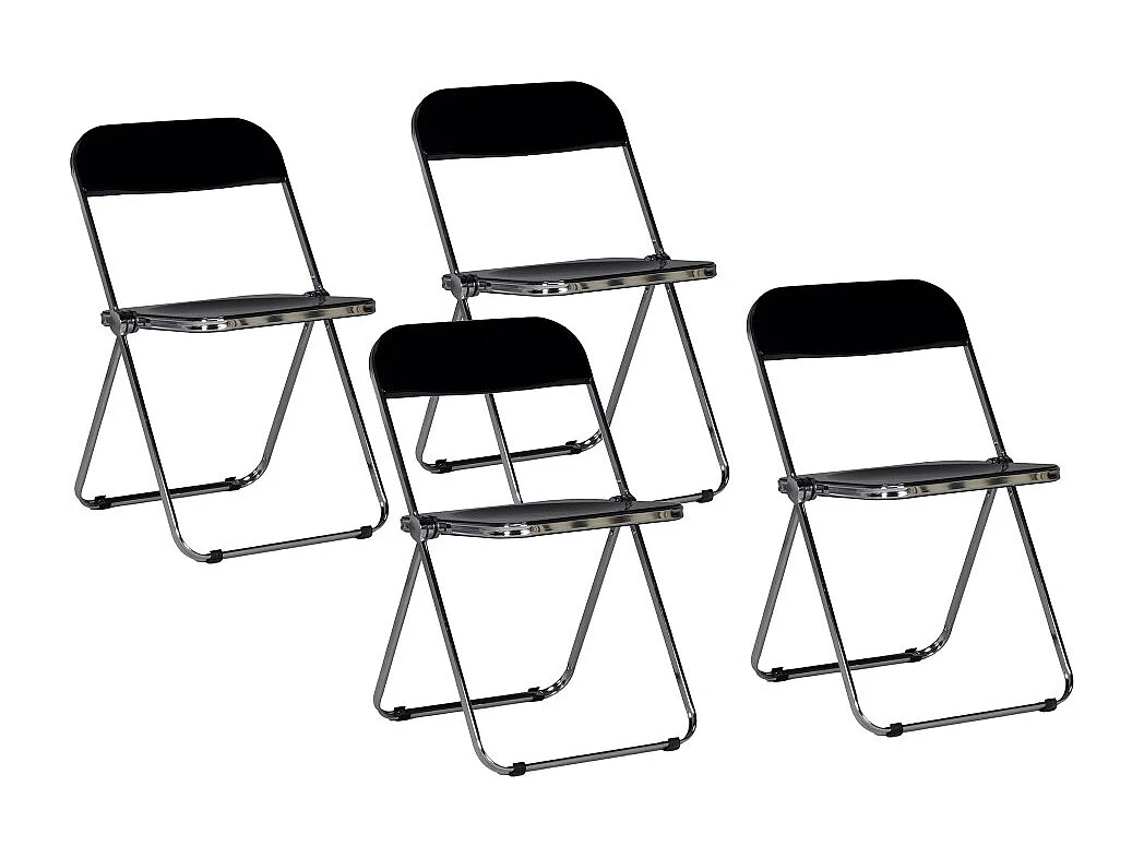 Lot de 4 chaises pliantes de salle à manger EVA / Noir