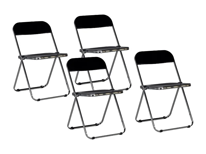 Lot de 4 chaises pliantes de salle à manger EVA / Noir