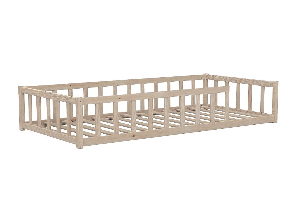 Lit NINO 90x190 + 1 sommier + barrière / Naturel