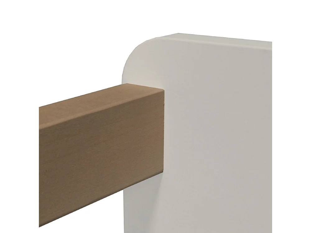 LIT 90x190 PILOU avec sommier et matelas / Blanc et Naturel