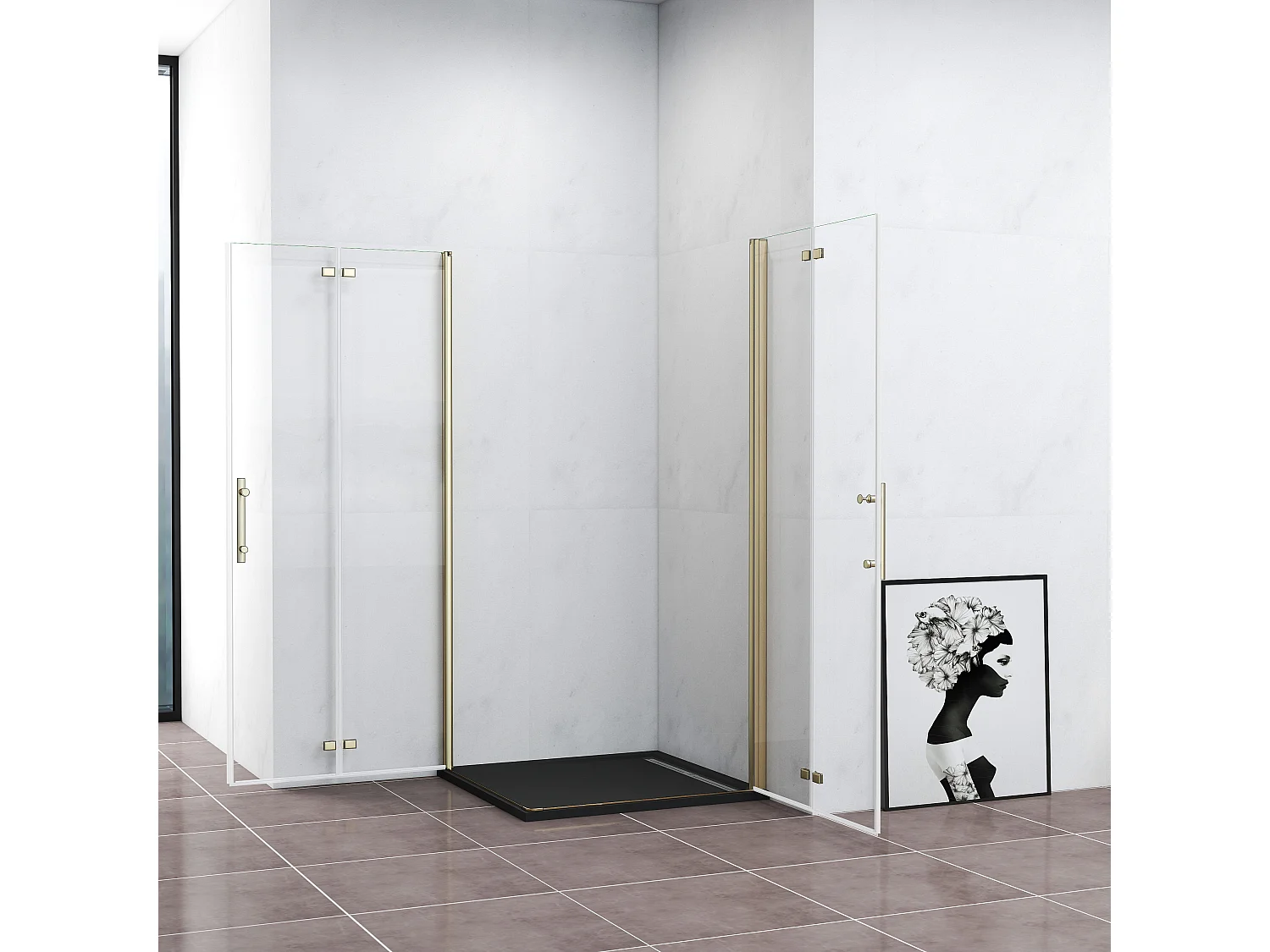 90x195cm 6mm Sicherheitsglas Duschwand Faltwand Duschkabine Duschtür Scharniertür