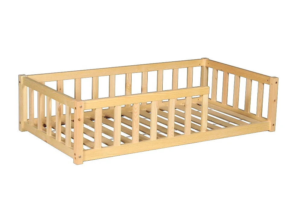 Lit NINO 70x140 + 1 sommier + barrière / Naturel