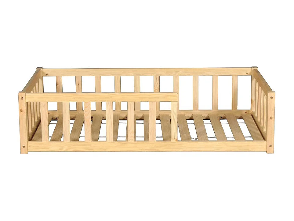 Lit NINO 70x140 + 1 sommier + barrière / Naturel