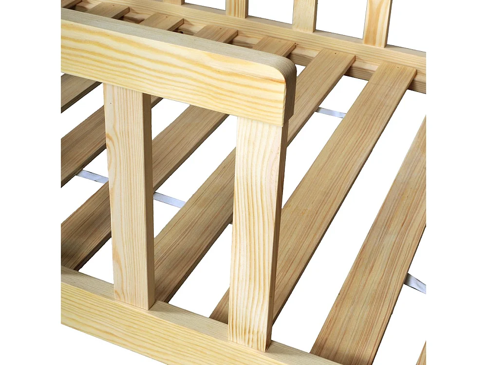 Lit NINO 70x140 + 1 sommier + barrière / Bois clair