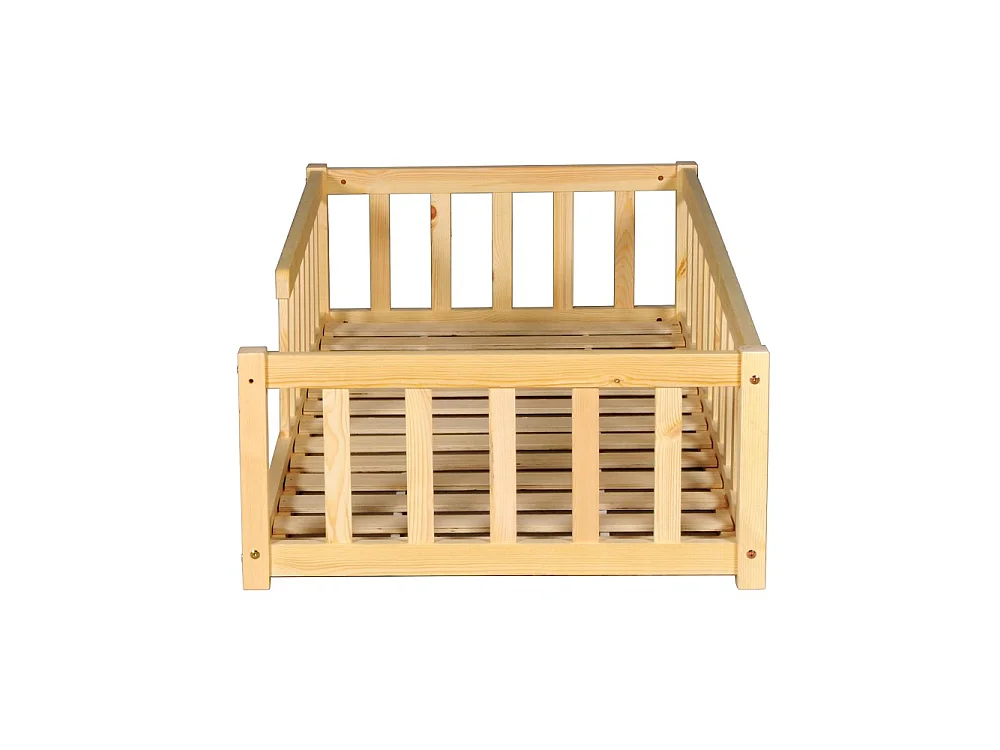 Lit NINO 70x140 + 1 sommier + barrière / Bois clair