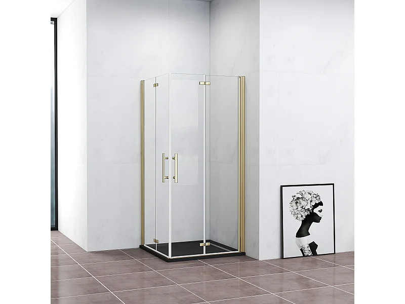 90x195cm 6mm Sicherheitsglas Duschwand Faltwand Duschkabine Duschtür Scharniertür