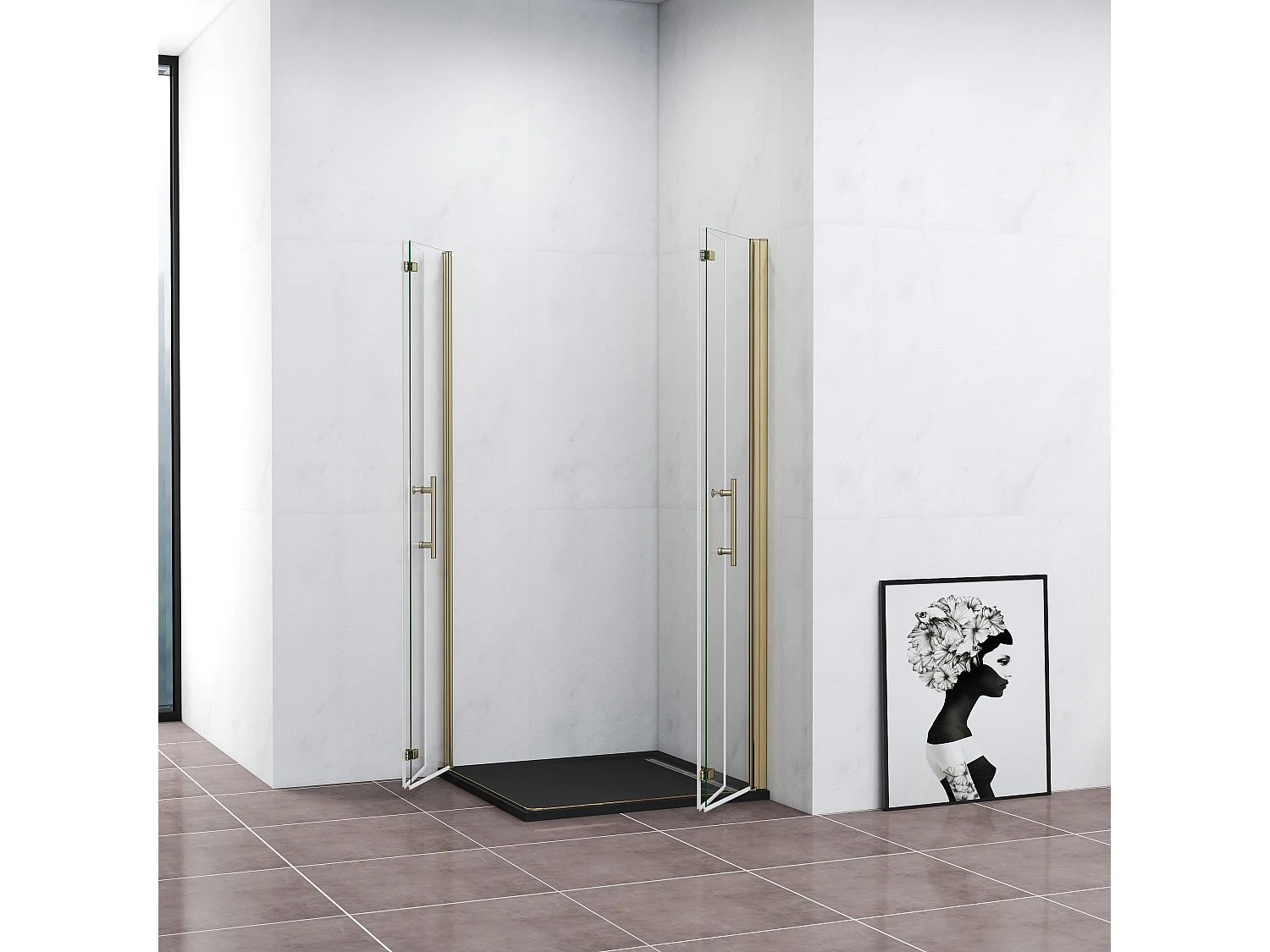 70x195cm 6mm Sicherheitsglas Duschwand Faltwand Duschkabine Duschtür Scharniertür