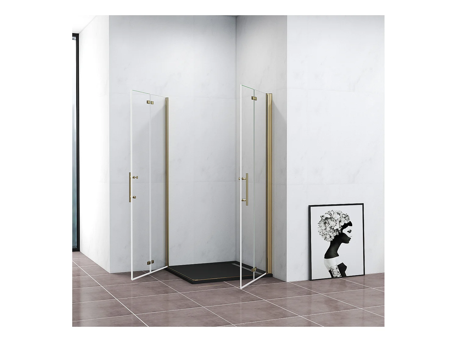 100x195cm 6mm Sicherheitsglas Duschwand Faltwand Duschkabine Duschtür Scharniertür