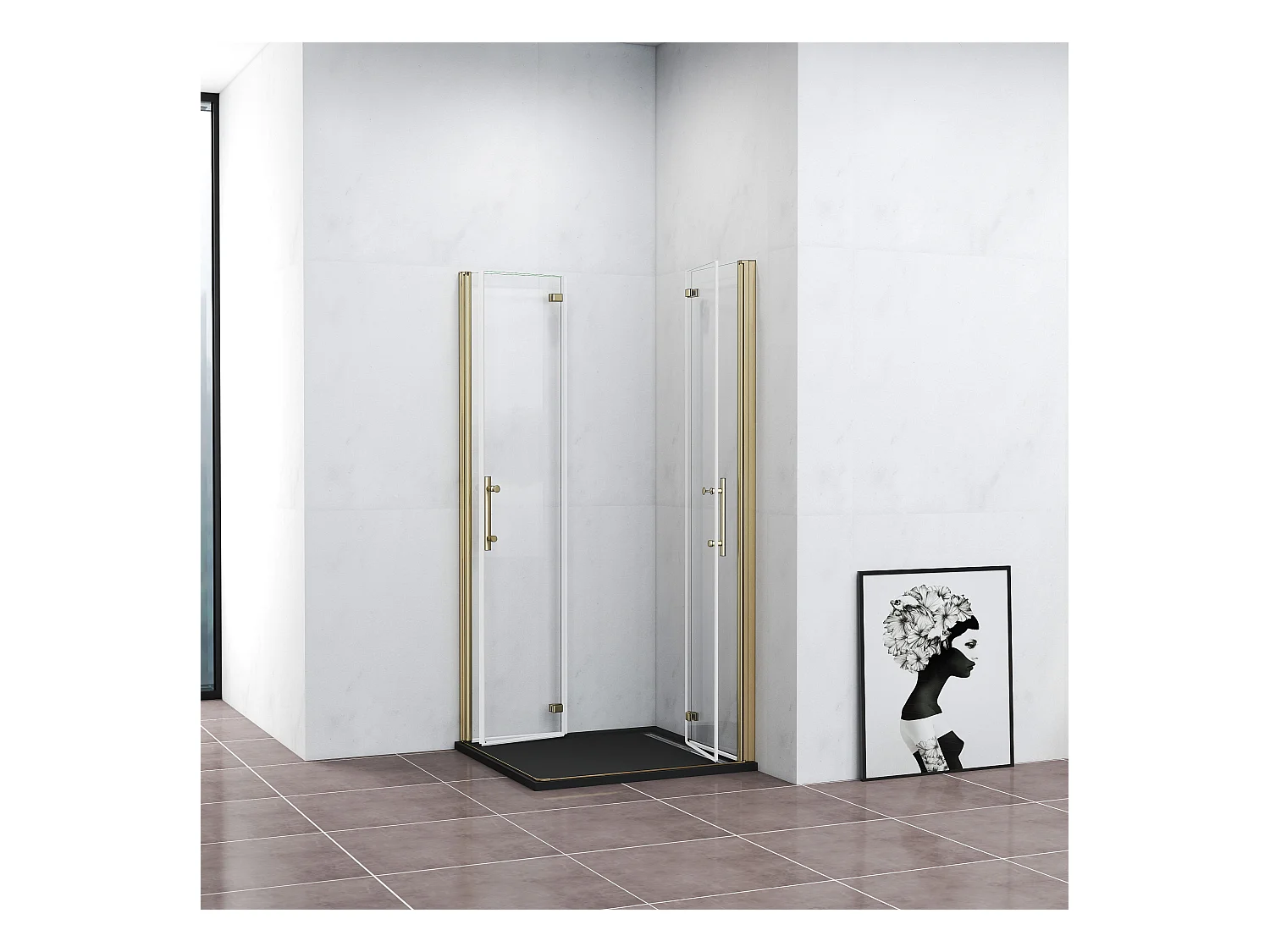 120x195cm 6mm Sicherheitsglas Duschwand Faltwand Duschkabine Duschtür Scharniertür