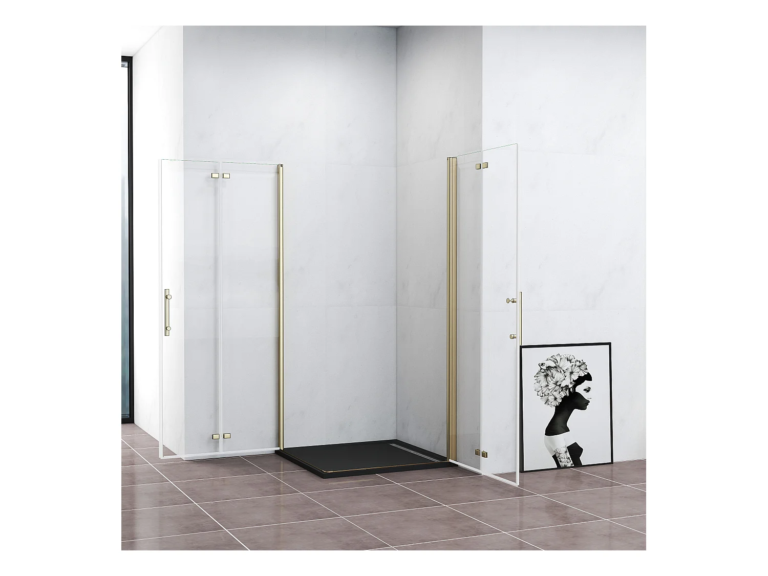 100x195cm 6mm Sicherheitsglas Duschwand Faltwand Duschkabine Duschtür Scharniertür