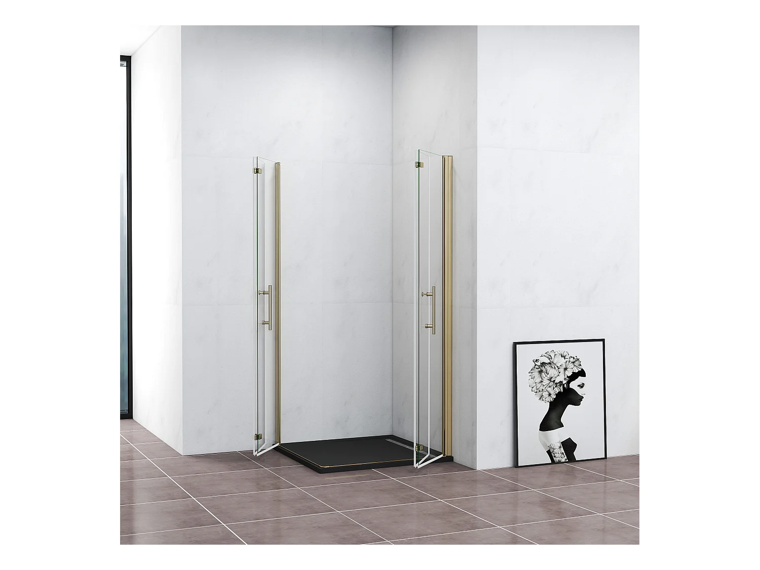 100x195cm 6mm Sicherheitsglas Duschwand Faltwand Duschkabine Duschtür Scharniertür