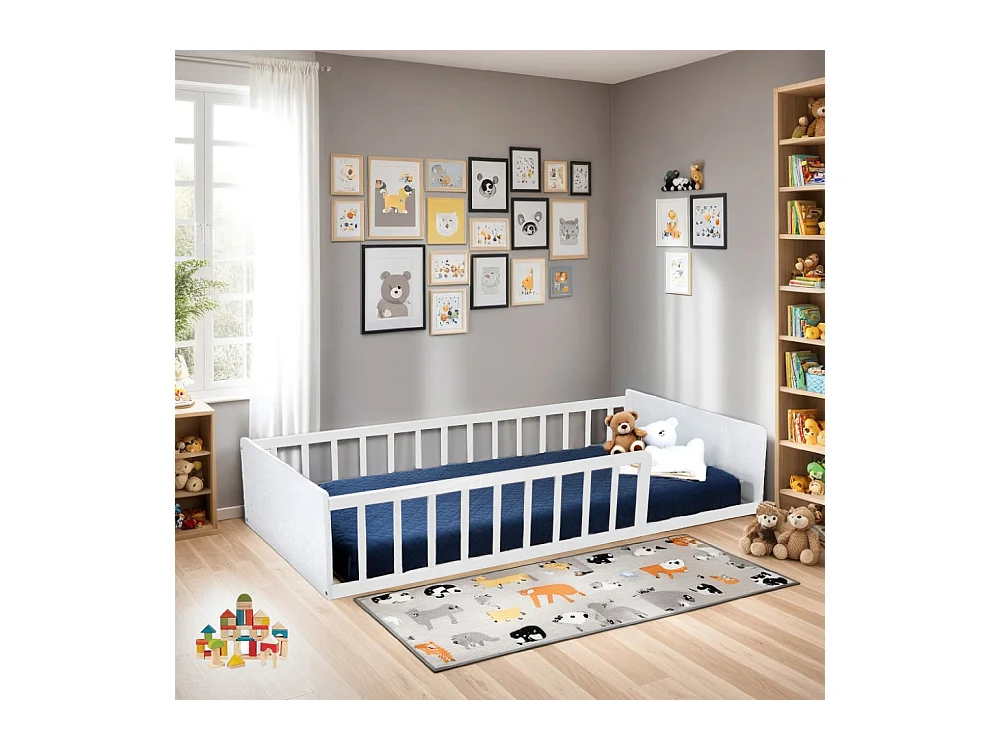 LIT 90x190 PILOU avec sommier / Blanc