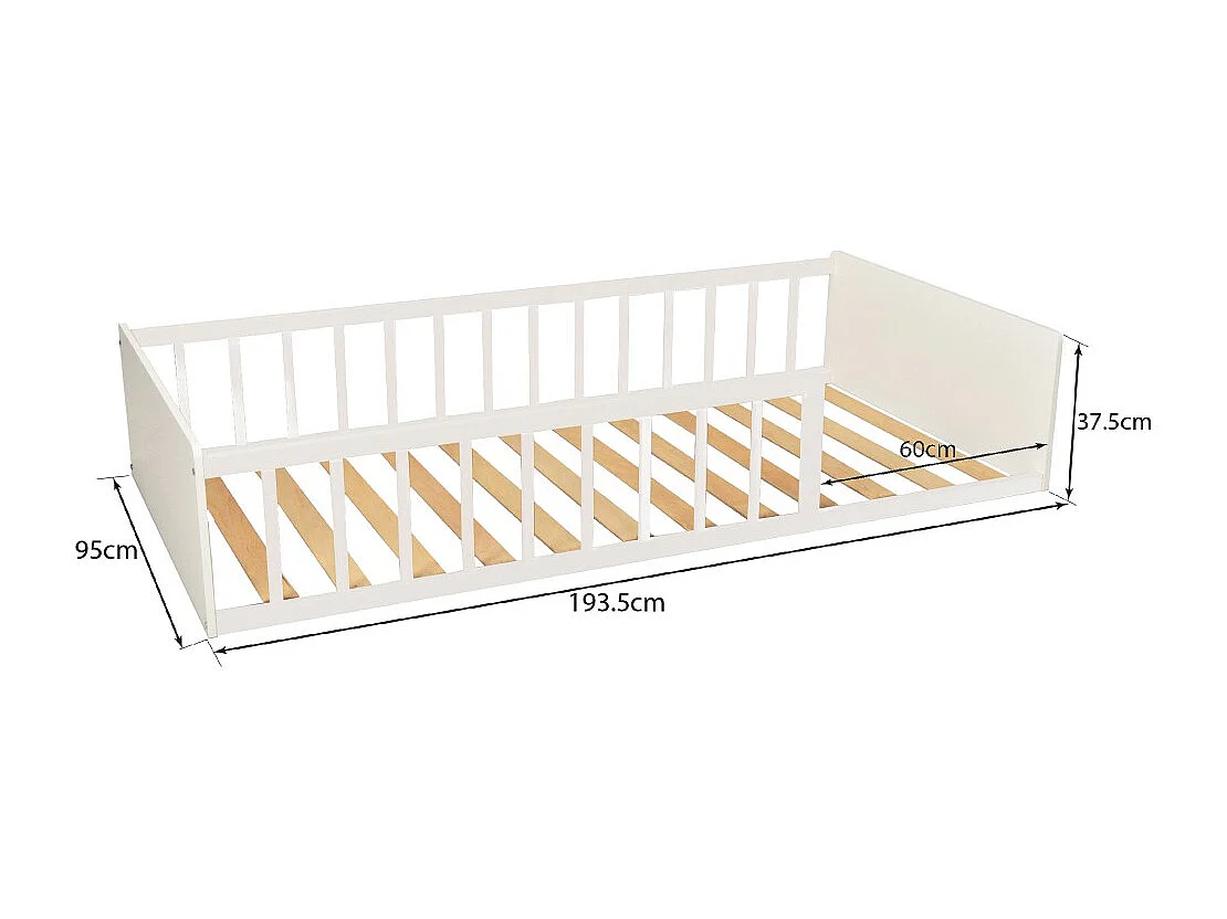 LIT 90x190 PILOU avec sommier / Blanc
