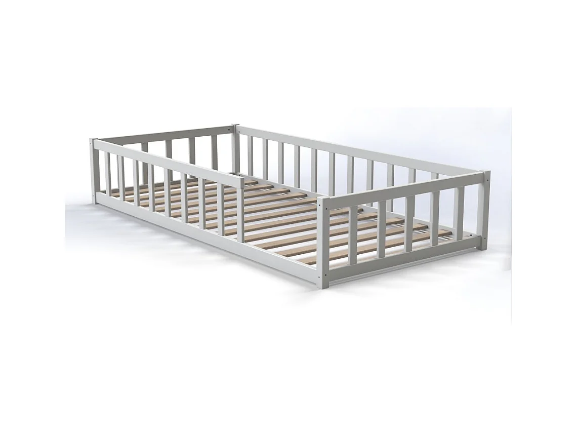 Lit NINO 90x190 avec sommier et matelas / Blanc