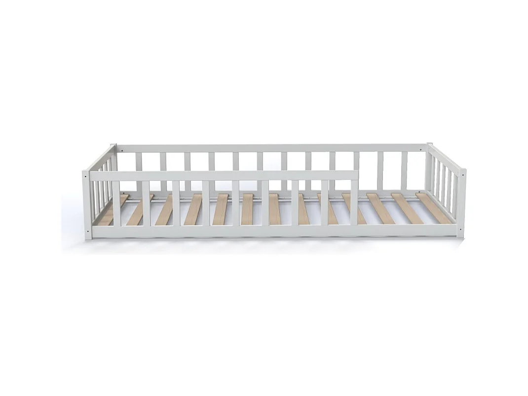 Lit NINO 90x190 avec sommier et matelas / Blanc