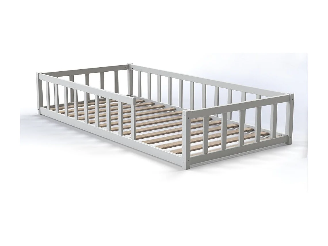 Lit NINO 90x190 avec sommier et matelas / Blanc