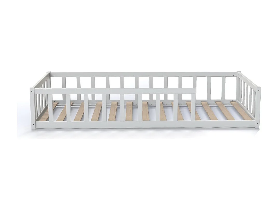 Lit NINO 90x190 avec sommier et matelas / Blanc