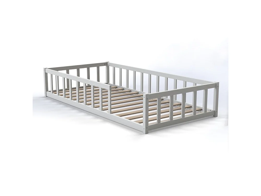 Lit NINO 90x190 avec Matelas et sommier/ Blanc