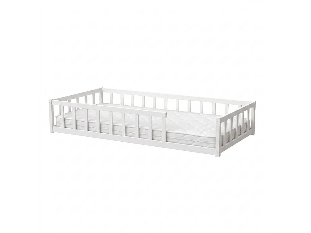 Lit NINO 90x190 avec Matelas et sommier/ Blanc