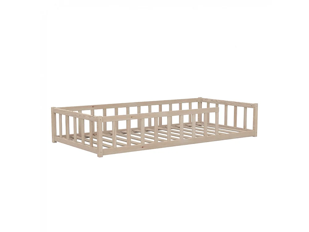 Lit NINO 90x190 avec Matelas et sommier/ Bois clair