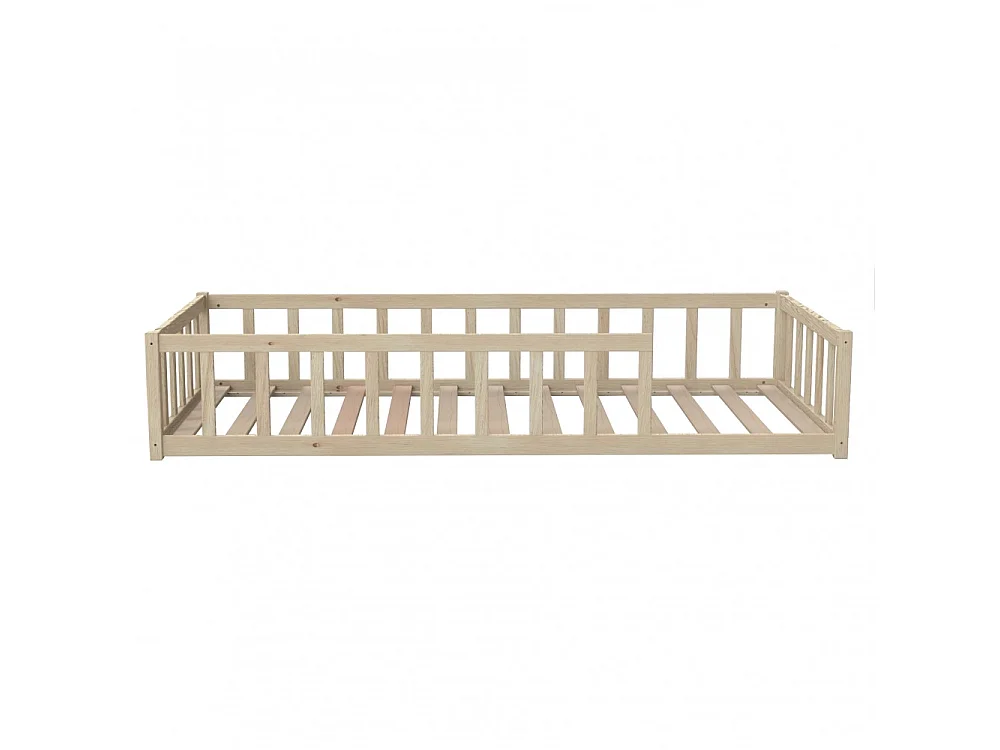 Lit NINO 90x190 avec Matelas et sommier/ Bois clair