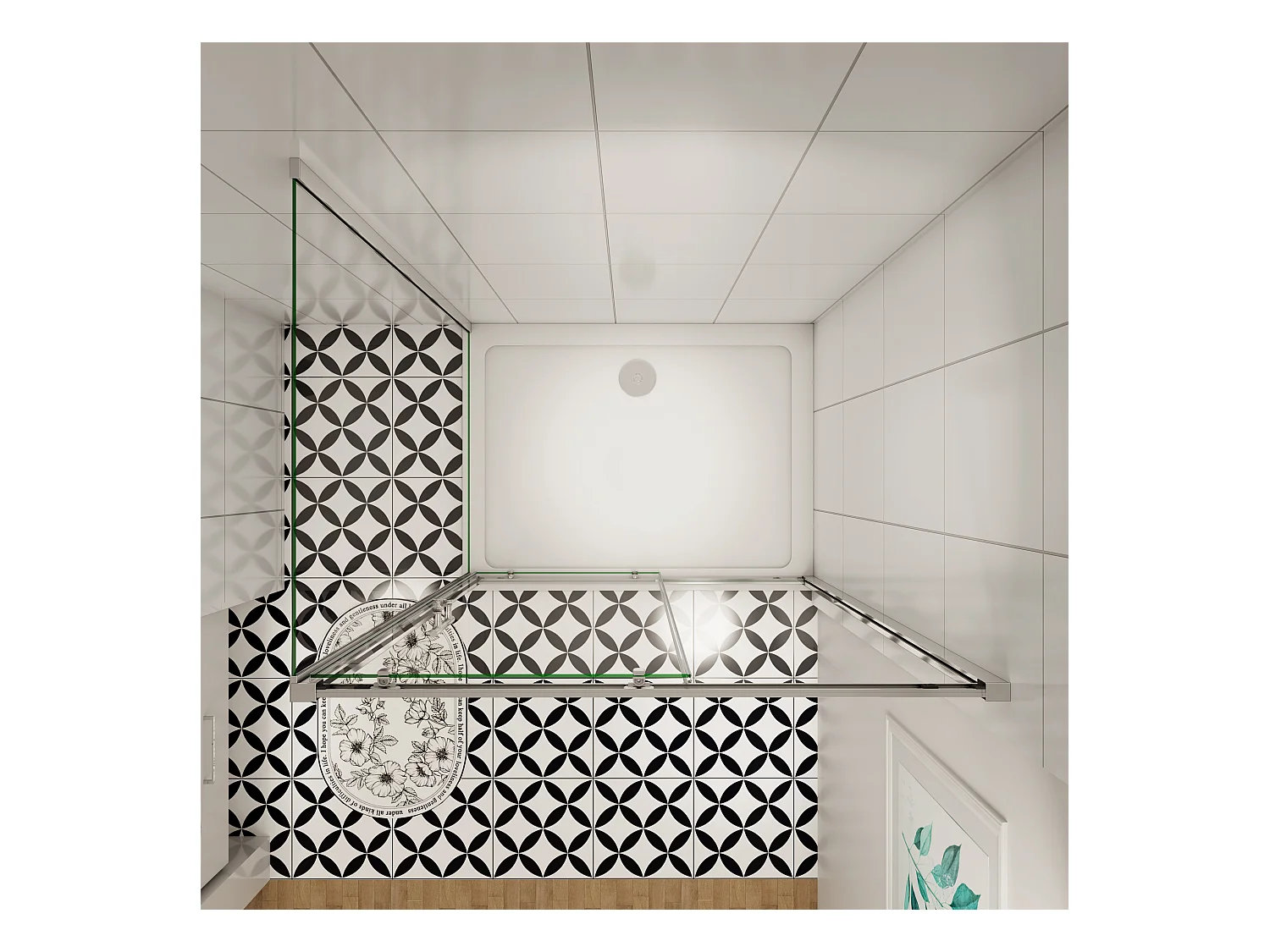 190cm 5mm ESG Sicherheitsglas Schiebetür Duschtür Duschkabine mit Seitenwand