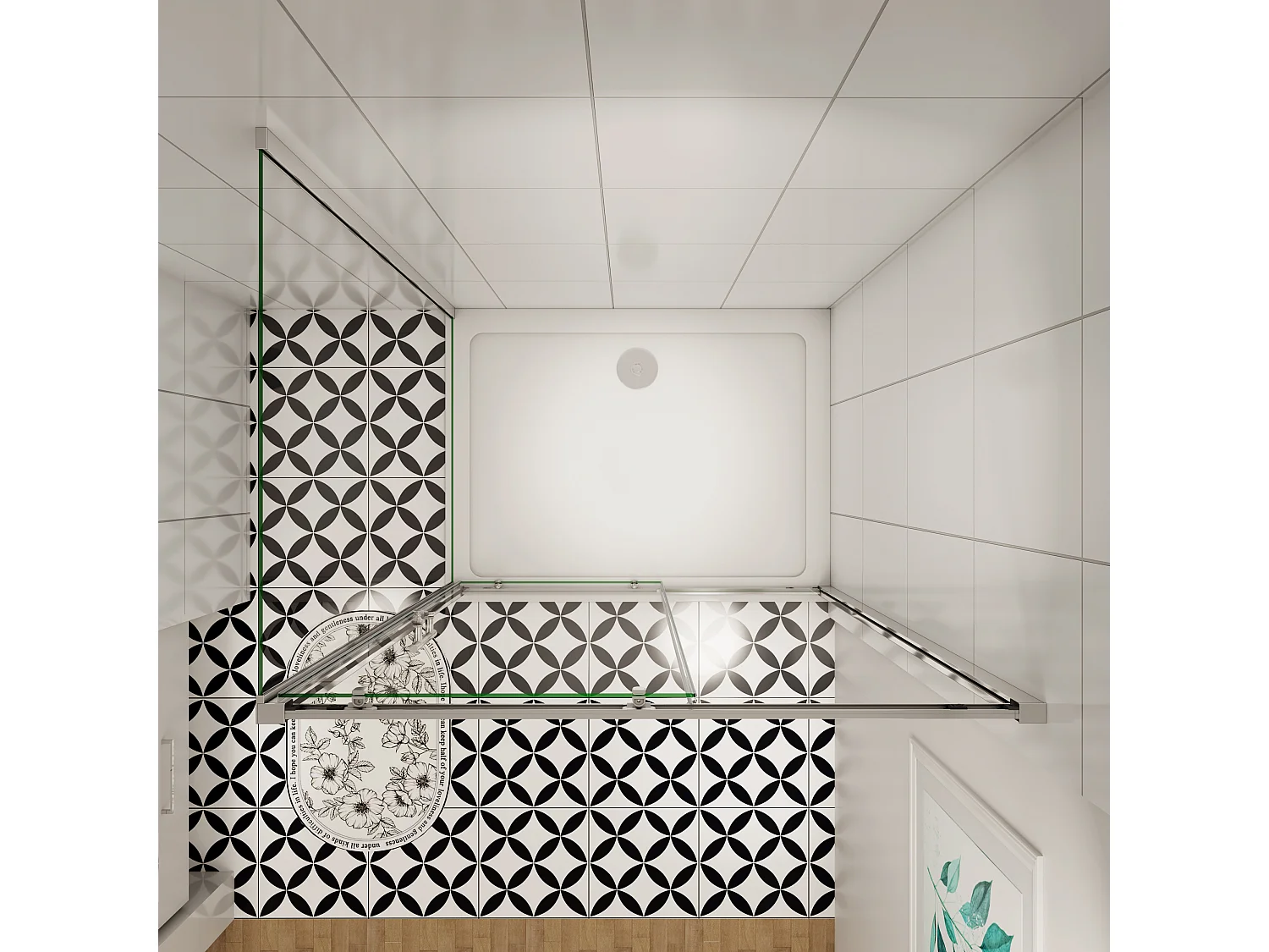 190cm 5mm ESG Sicherheitsglas Schiebetür Duschtür Duschkabine mit Seitenwand