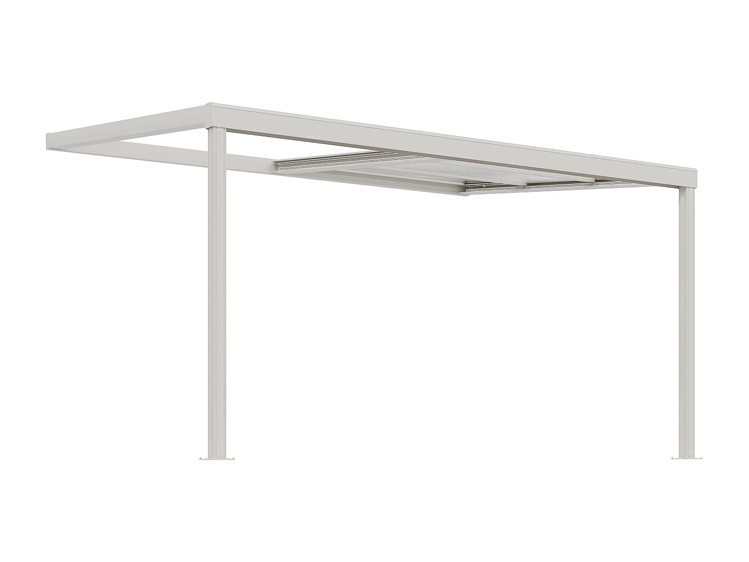 Pergola adossée en aluminium avec toit coulissant - 12 m² - blanc - IZEDA