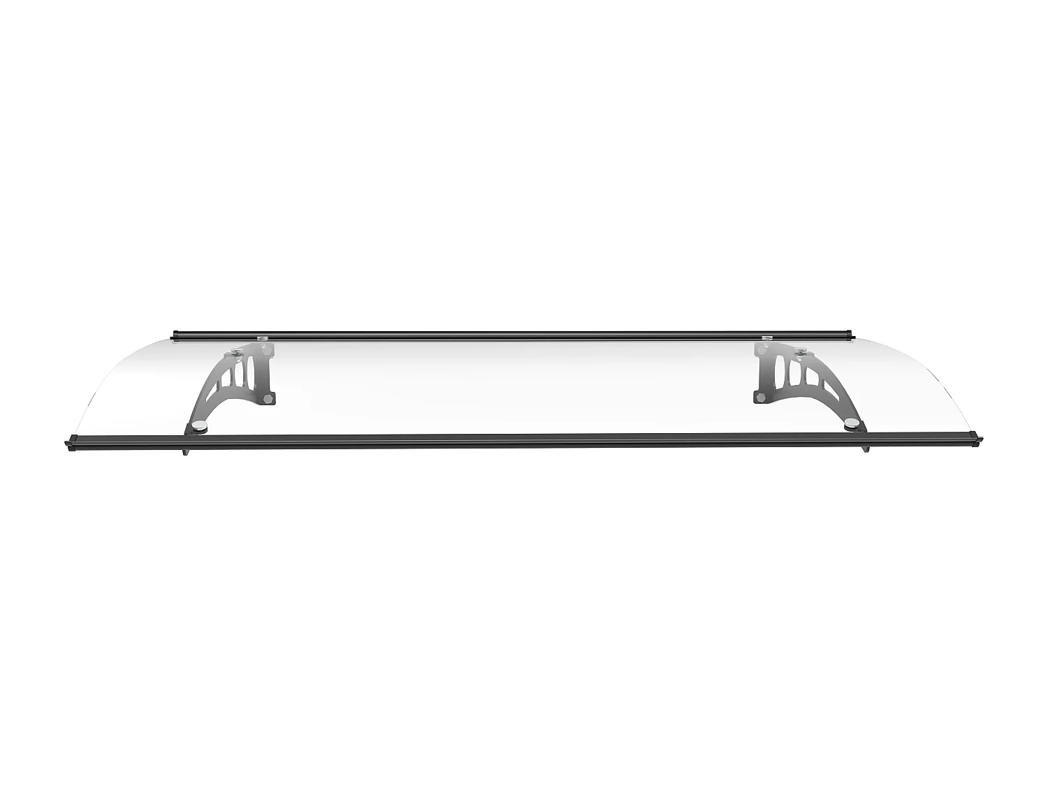 Auvent de porte en aluminium 150 x 90 cm courbé - noir - NEONA