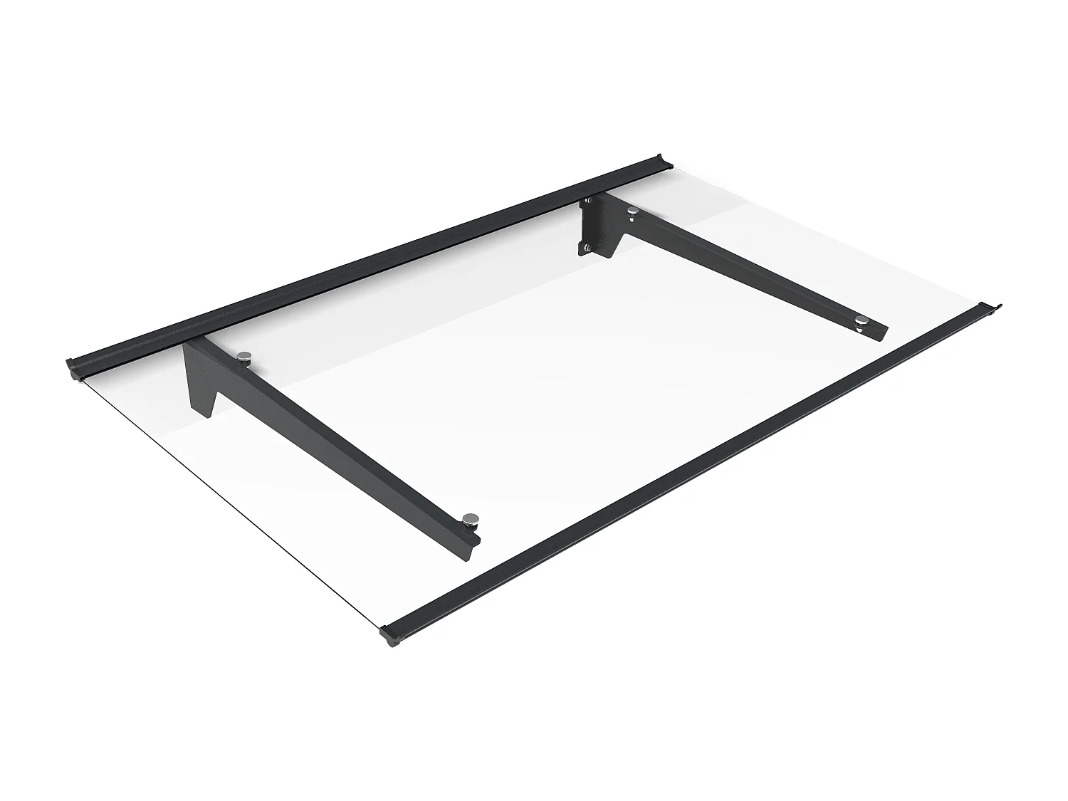 Auvent de porte en aluminium L150 x l90 cm incliné - anthracite - DALEPO