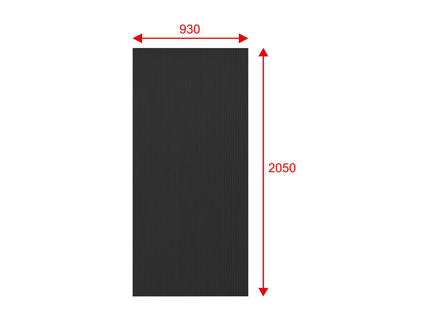 Schiebetür aus Holz und MDF mit unsichtbarer Schiene - Schwarz gestreift - B93 x H210 cm - LORVISA