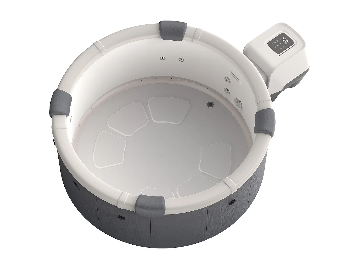 Spa semi-rigide rond MSpa 6 places gris avec accessoires - 138 jets - D182 cm x H70 cm - LAPEKA