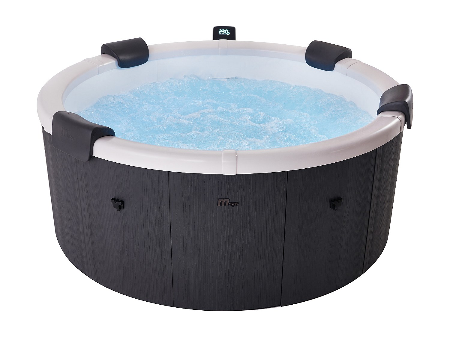 Halv-rigid rundt MSpa basseng for 6 personer i grått med tilbehør - 138 dyser - D182 cm x H70 cm - LAPEKA