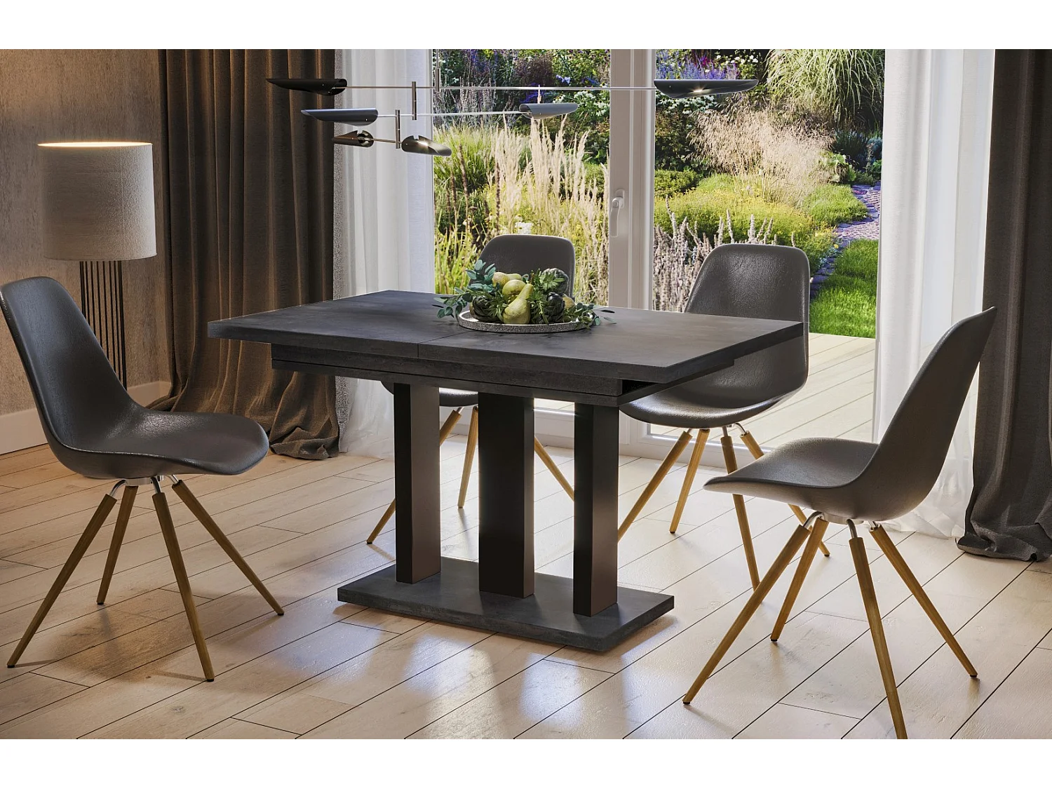 Stół rozkładany APPIA 130(210)x80 beton ciemny