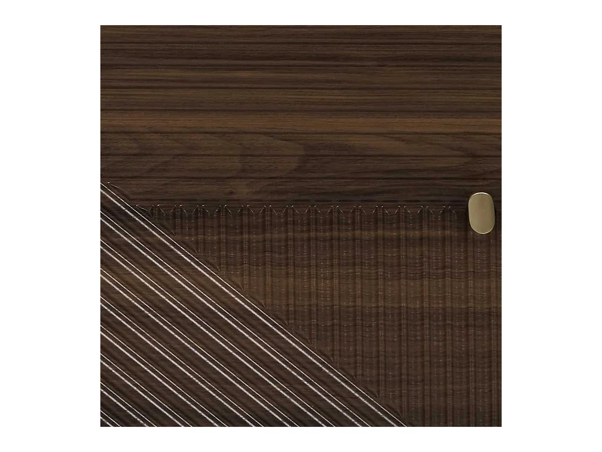 Buffet 2 portes 2 niches en bois et MDF pieds en pin teinté chêne foncé - COLETTE