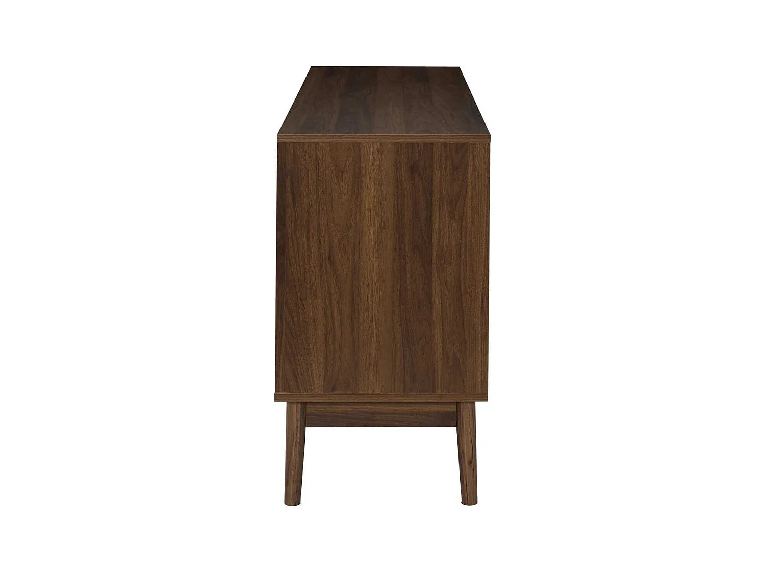 Buffet 2 portes 2 niches en bois et MDF pieds en pin teinté chêne foncé - COLETTE