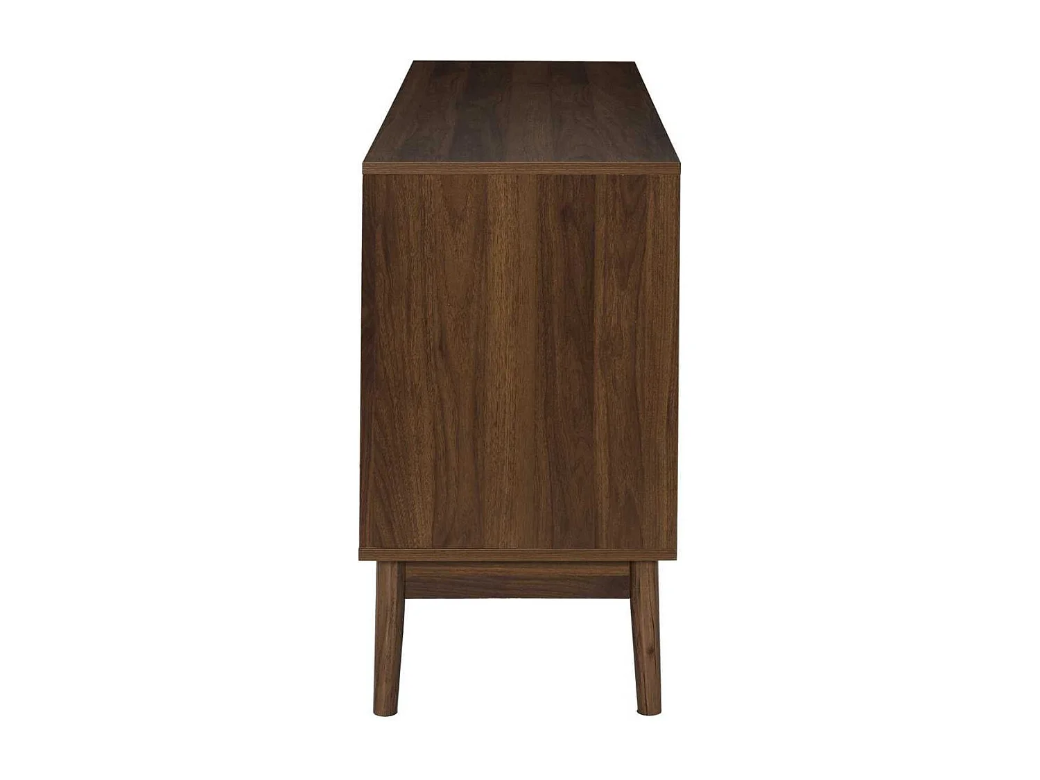 Buffet 2 portes 2 niches en bois et MDF pieds en pin teinté chêne foncé - COLETTE