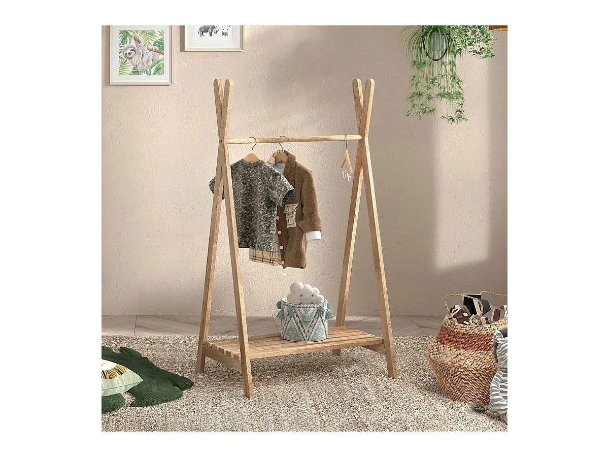 Portant Forme Tipi en chêne clair - LEIKY