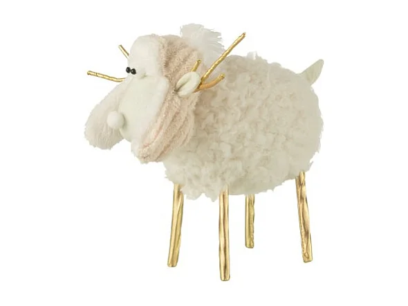 Reno con gorro de tela blanca 28*14*34cm