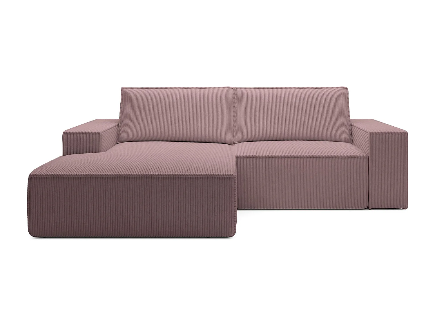 Canapé d’angle convertible – en velours côtelé – lilas – gauche – FARESE MINI