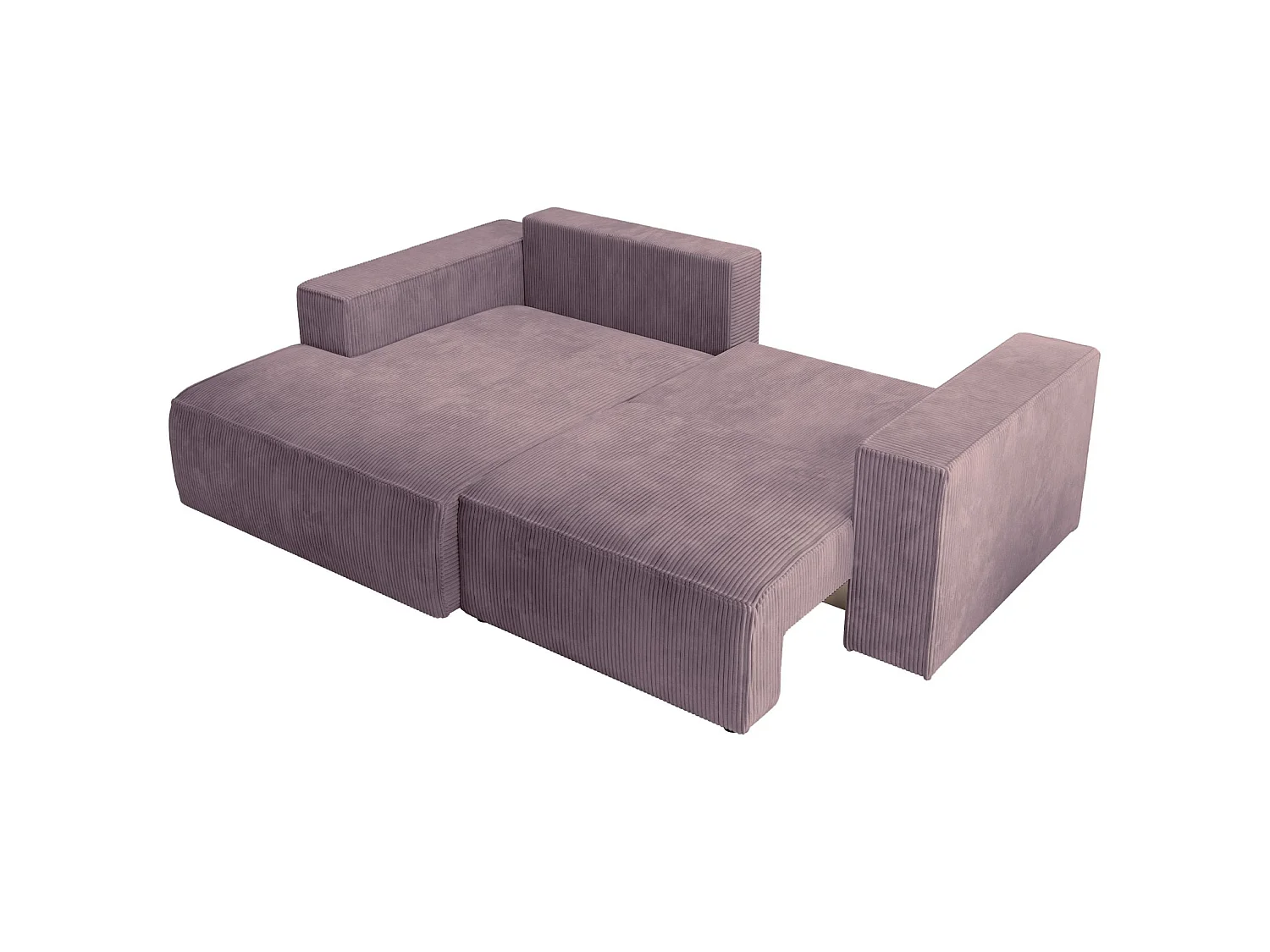 Ecksofa mit Cordbezug – Schlaffunktion und Stauraum – Mauve – links – FARESE MINI
