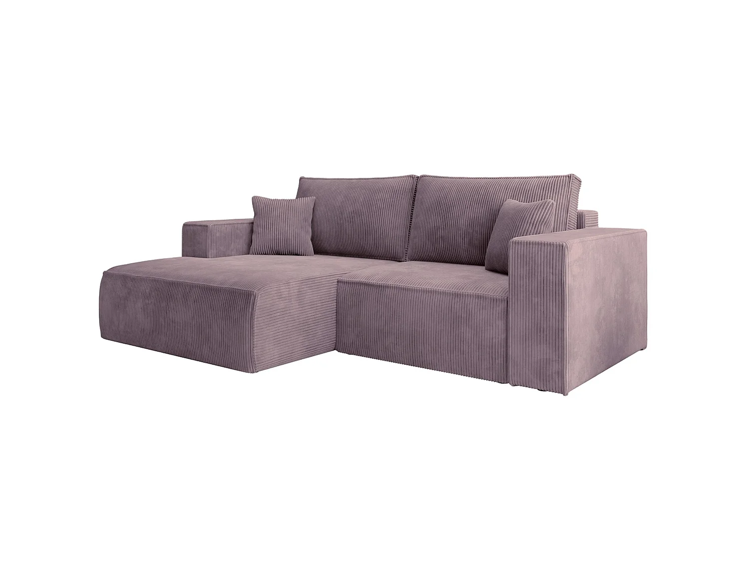 Ecksofa mit Cordbezug – Schlaffunktion und Stauraum – Mauve – links – FARESE MINI