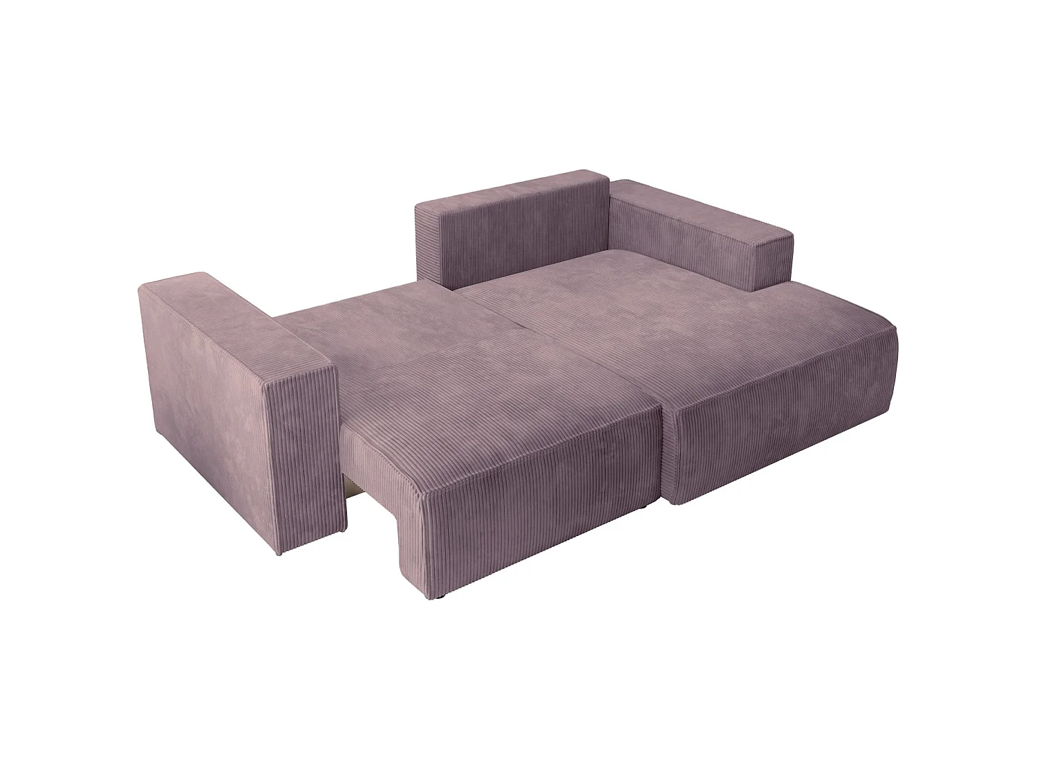 Ecksofa mit Cordbezug – Schlaffunktion und Stauraum – Mauve – rechts – FARESE MINI
