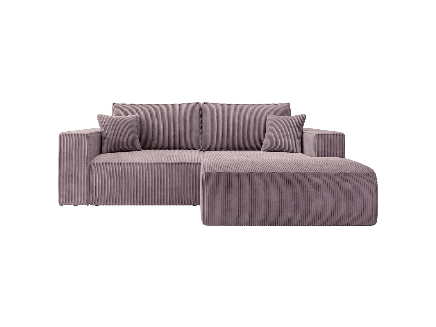 Ecksofa mit Cordbezug – Schlaffunktion und Stauraum – Mauve – rechts – FARESE MINI