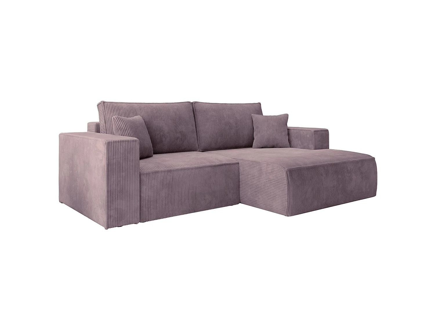 Ecksofa mit Cordbezug – Schlaffunktion und Stauraum – Mauve – rechts – FARESE MINI