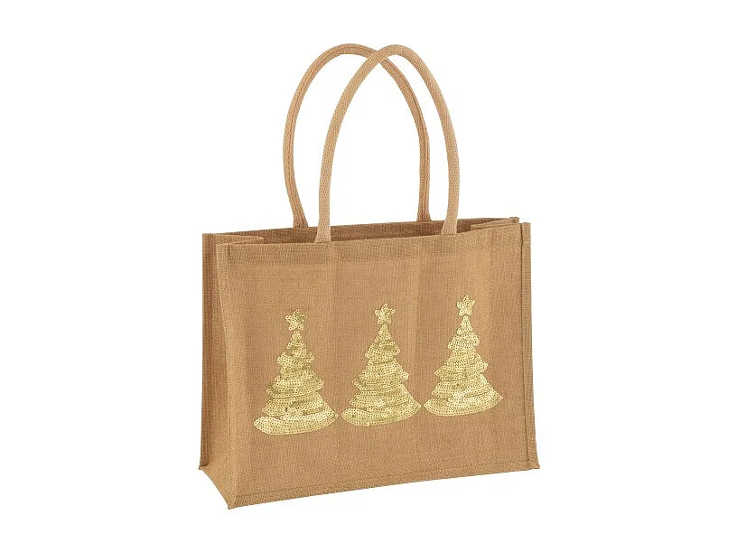 Bolsa con árboles de Navidad en textil mixto 43x16x33cm